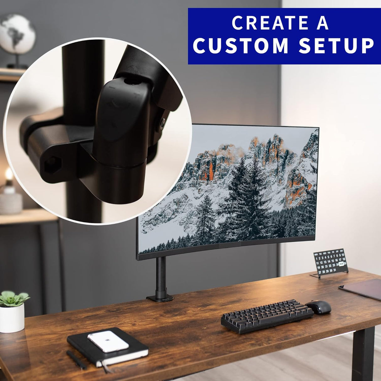 Soporte de Monitor VIVO, Brazo Ajustable, MOUNT-POLE05A