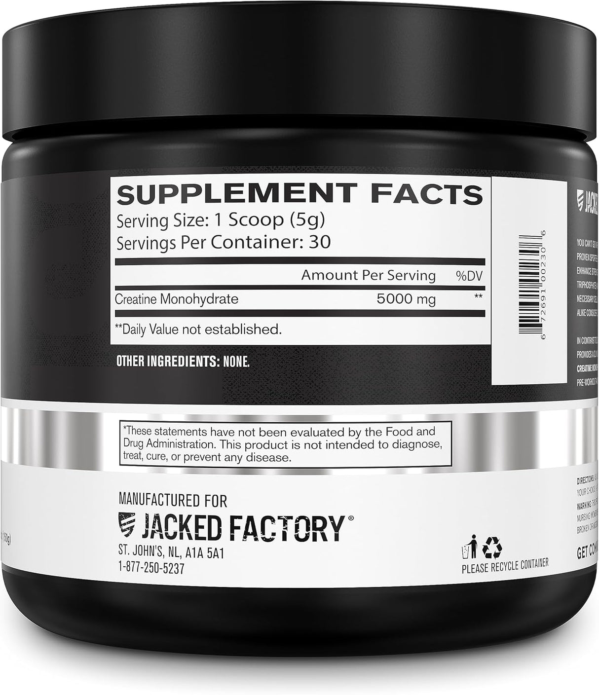 Creatina Monohidratada 150g Jacked Factory - 30 Porciones