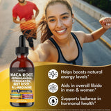 Suplemento líquido de maca, ashwagandha, ortiga y más, 2oz