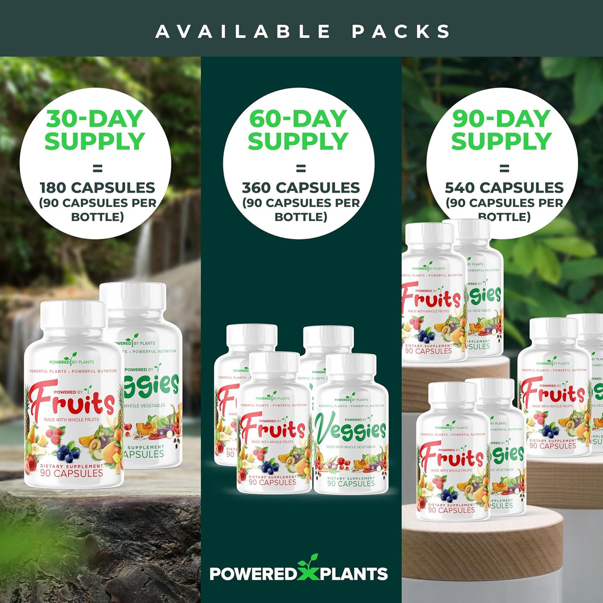 Cápsulas de Frutas y Verduras - Suplemento Natural - Pack 2