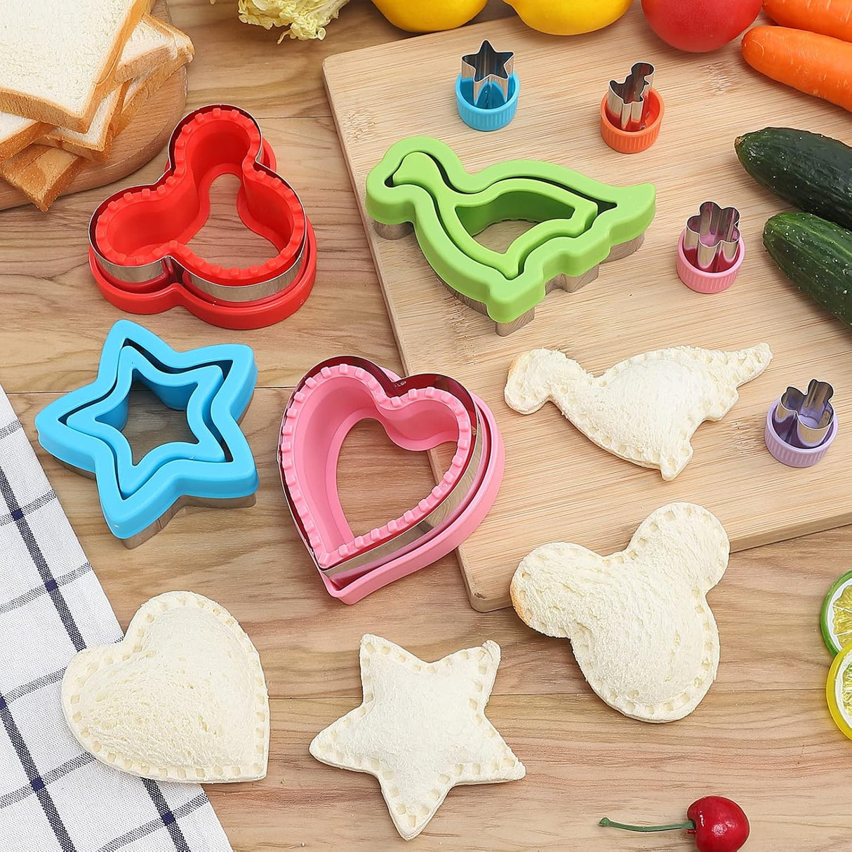 Juego de cortador y sellador de sándwich, 14 piezas