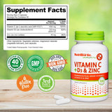 NutriBiotic Vitamina C+D3+Zinc 100 Cápsulas | Apoyo inmunidad