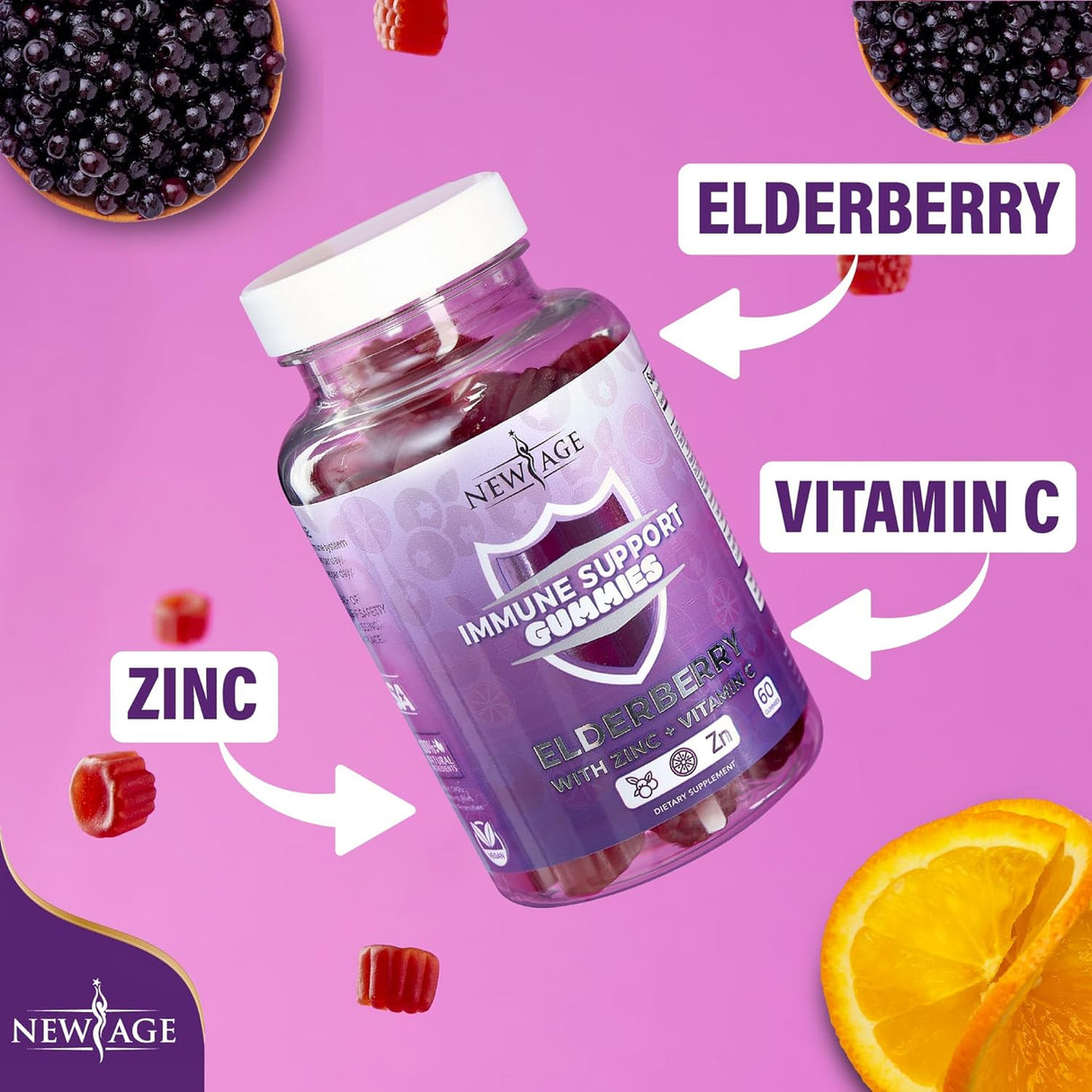 Saúco Negro con Vitamina C y Zinc Apoyo Inmune