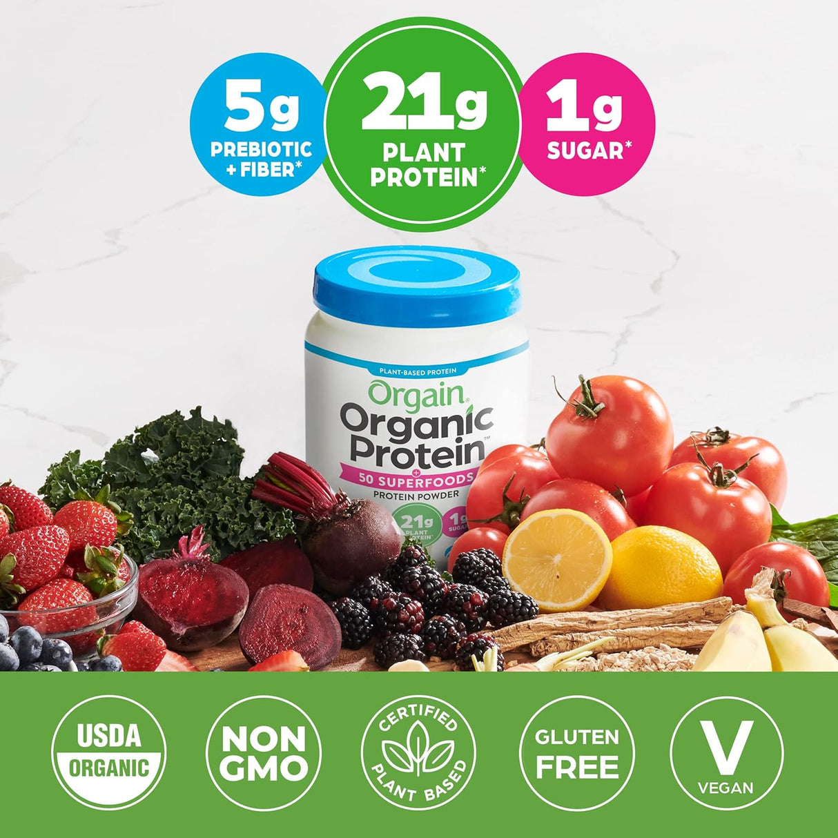 Suplemento proteína orgánica polvo de superalimentos
