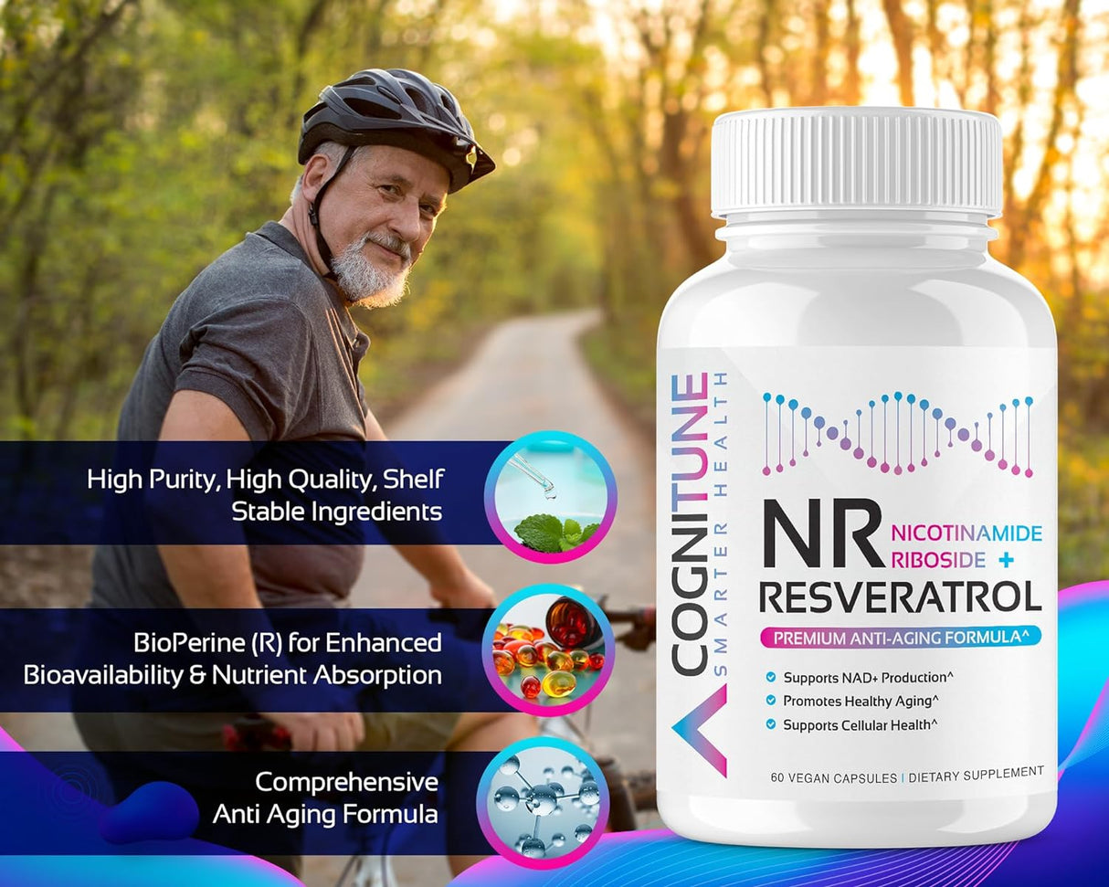 Suplemento NMN + resveratrol potenciador de ADN y salud
