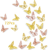 Decoración de Pared Mariposas 3D SAOROPEB, 72 Piezas, 3 Tamaños