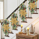 Flores Poinsettia Artificial Briful, Set de 4, 12'' Grandes