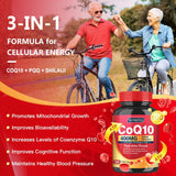 CoQ10 400mg con PQQ y Vit E para energía 120 cápsulas