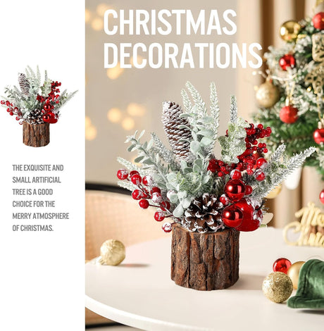 Árbol de Navidad Pequeño Hatisan con Adornos y Piñas (2 Pck)