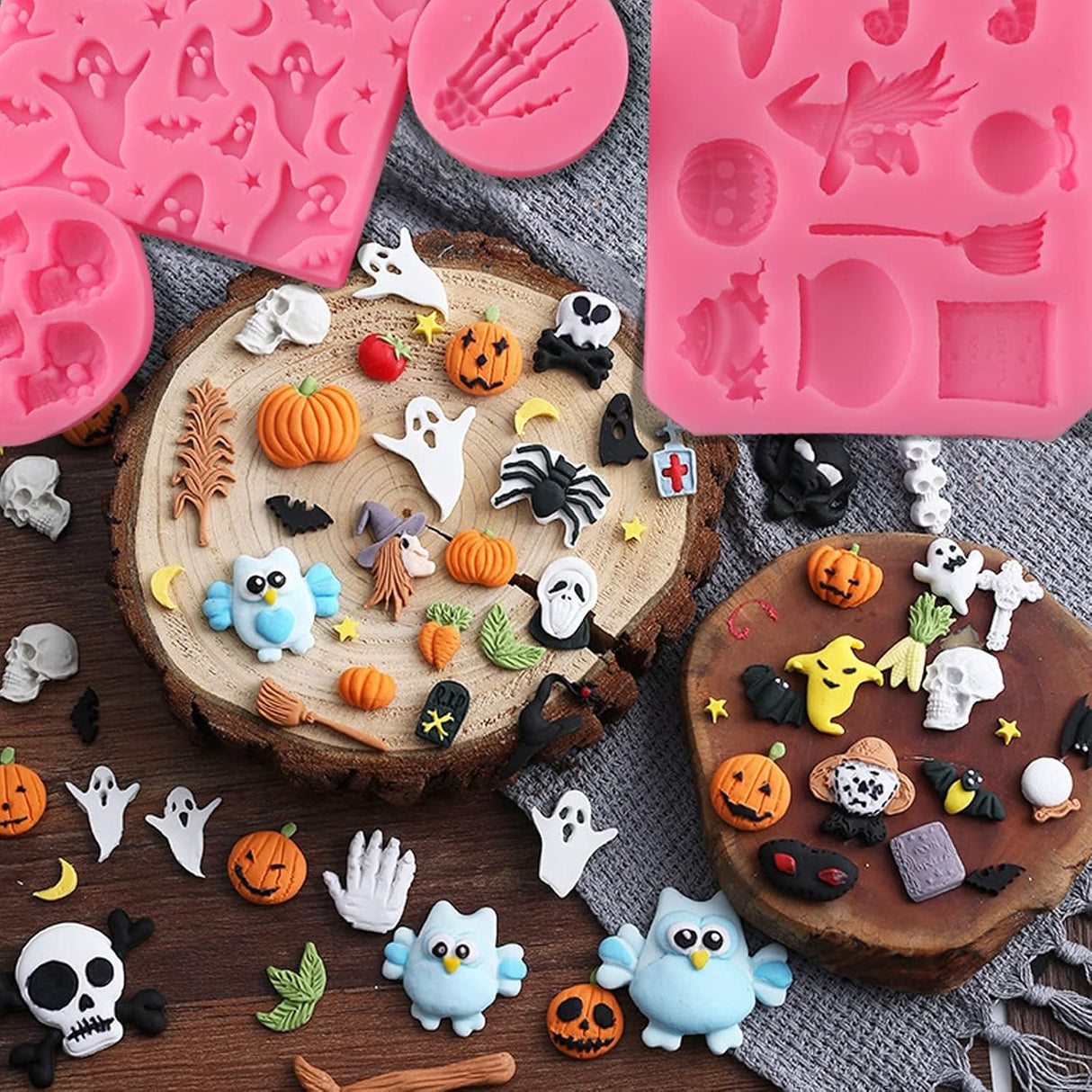 Moldes Silicona Halloween 7 Piezas para Pasteles y Chocolates