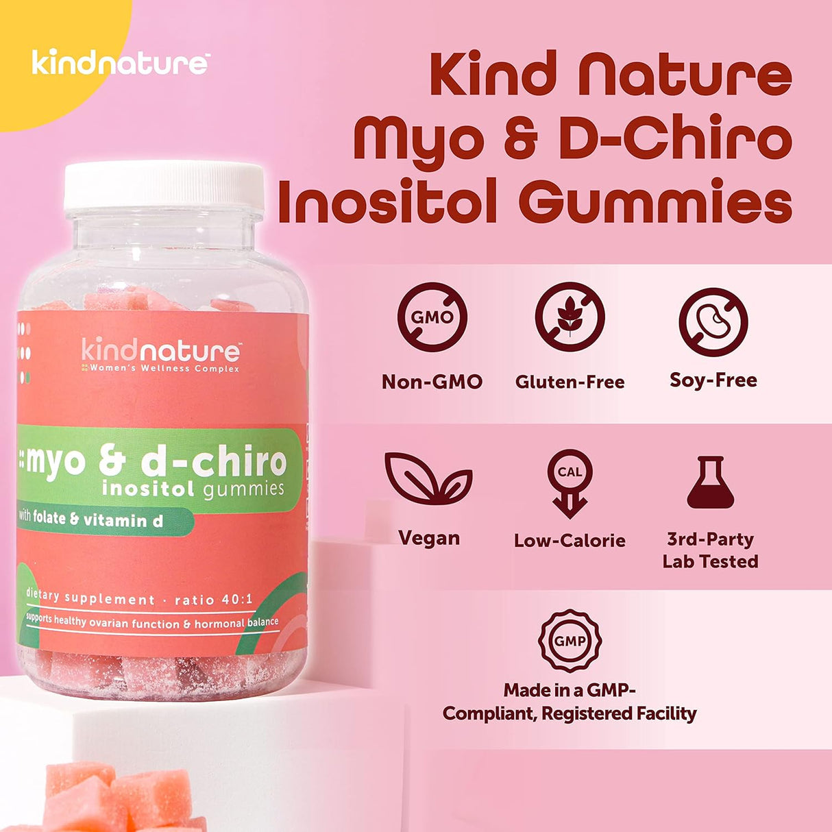 Suplemento Gomitas de mio-inositol y D-Chiro inositol folato