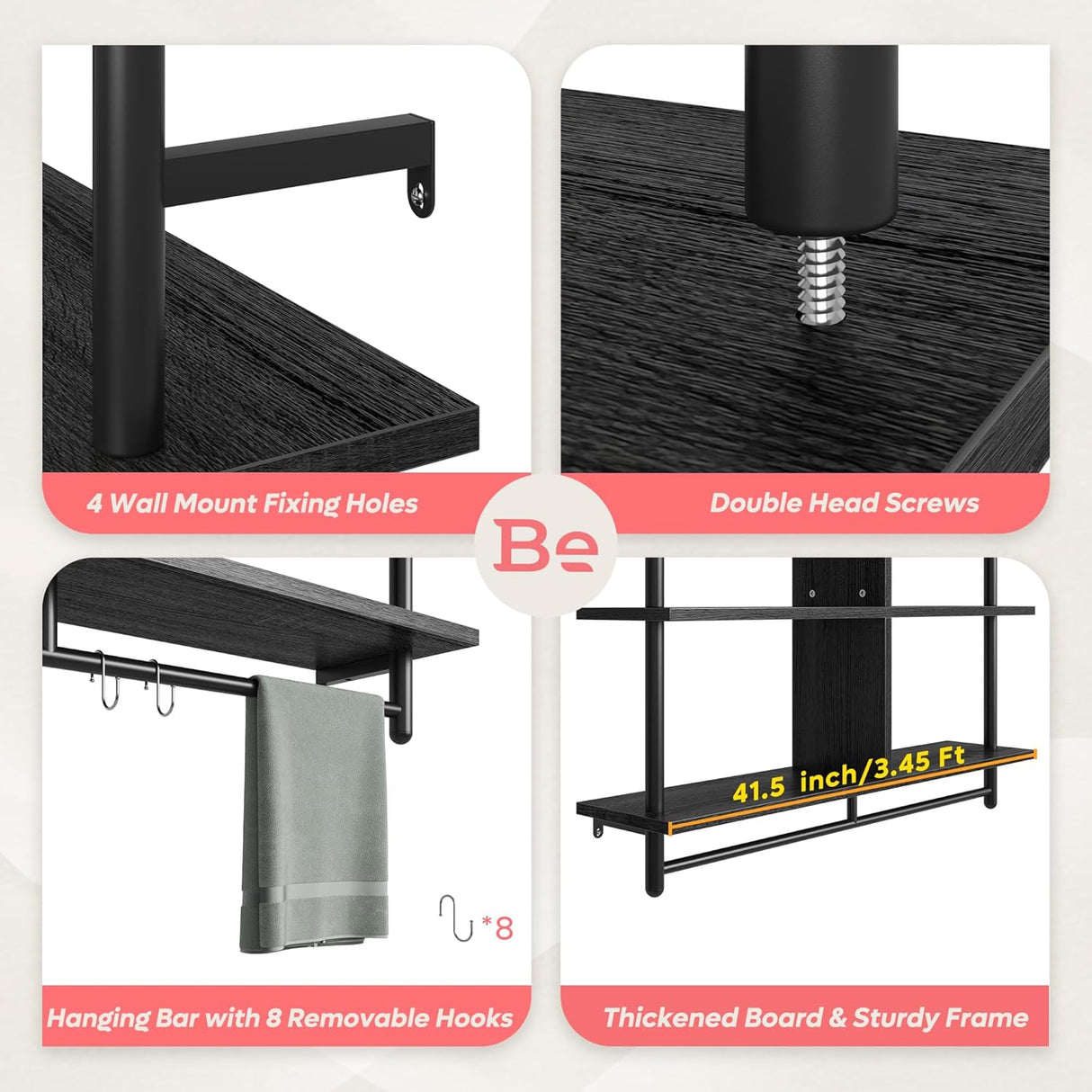 Estanterías Flotantes Bestier de 3 Niveles para Cocina 41.5