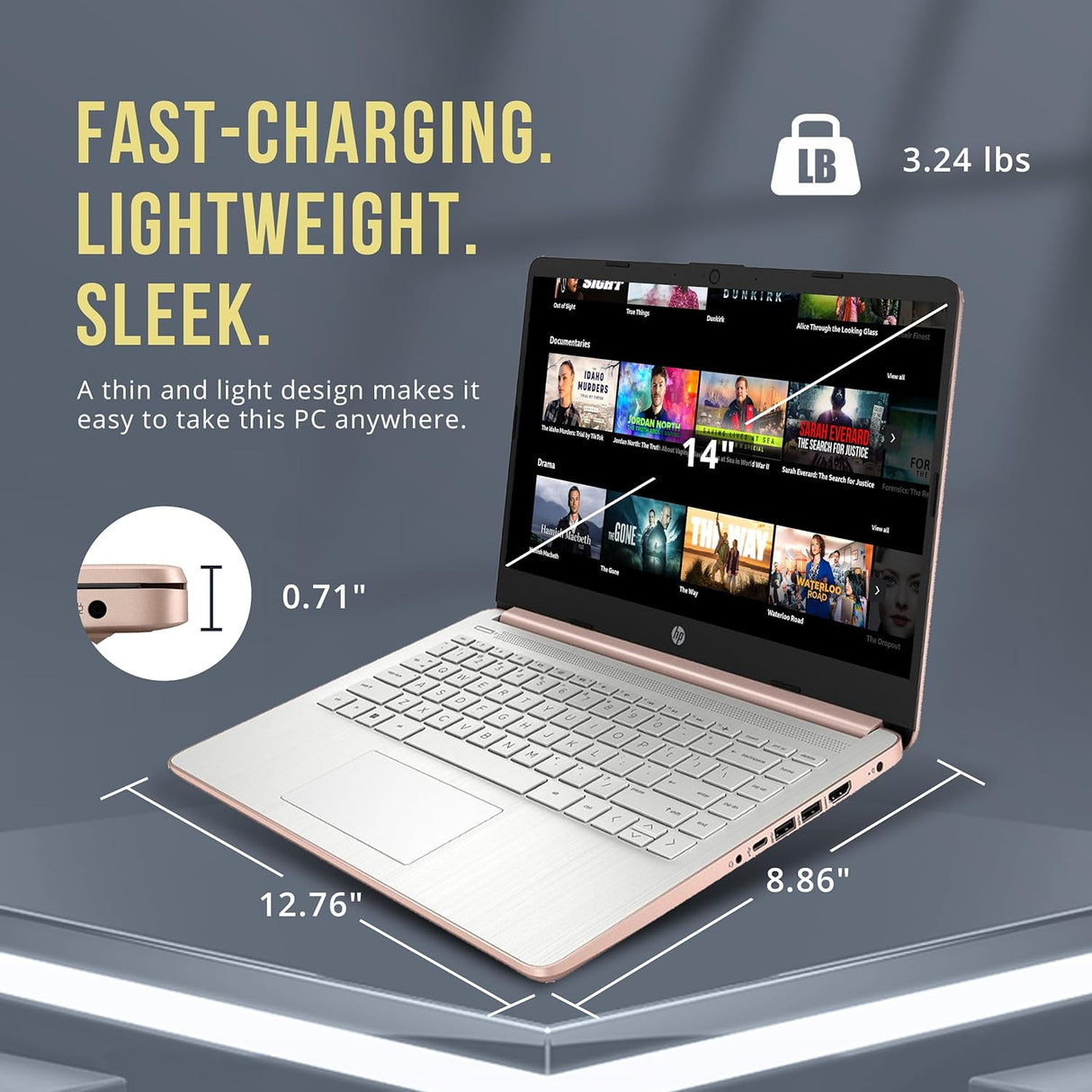 Laptop HP Stream 14 Intel Celeron N4120, 8GB RAM, 288GB