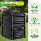 Bin de Compostaje F2C 80 Gal, Aeración, 300 L, Fácil Montaje