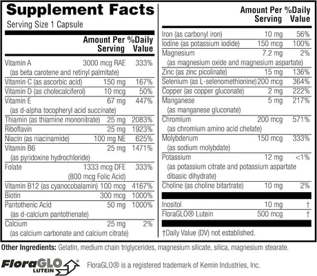 Suplemento nutricional con hierro, zinc, vitaminas B 60 und