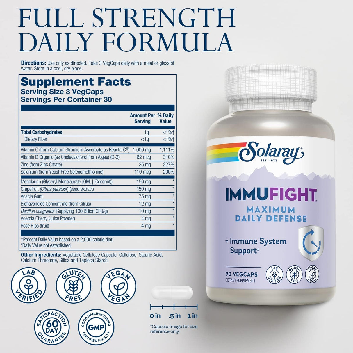 SOLARAY  Apoyo inmunológico durante todo el día vitamina C