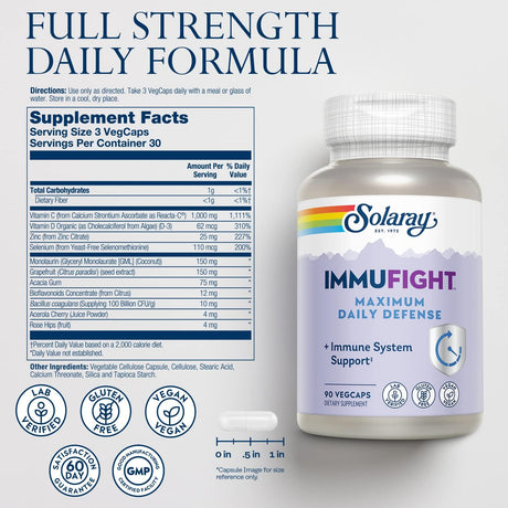 SOLARAY  Apoyo inmunológico durante todo el día vitamina C