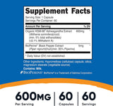 Extracto de Raíz de Ashwagandha 600mg Nutricost 60 Veggie Caps