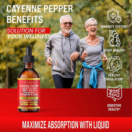 Salsa Cayena Drops Suplemento Líquido con Vitaminas 2oz