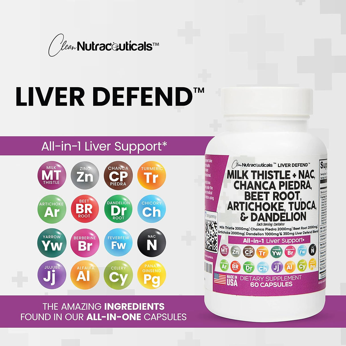 Suplementos Cardo mariano 3000mg NAC Chanca Piedra 2000mg