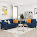 Sofá Chesterfield Vintage Modern 3 Plazas en Terciopelo Azul