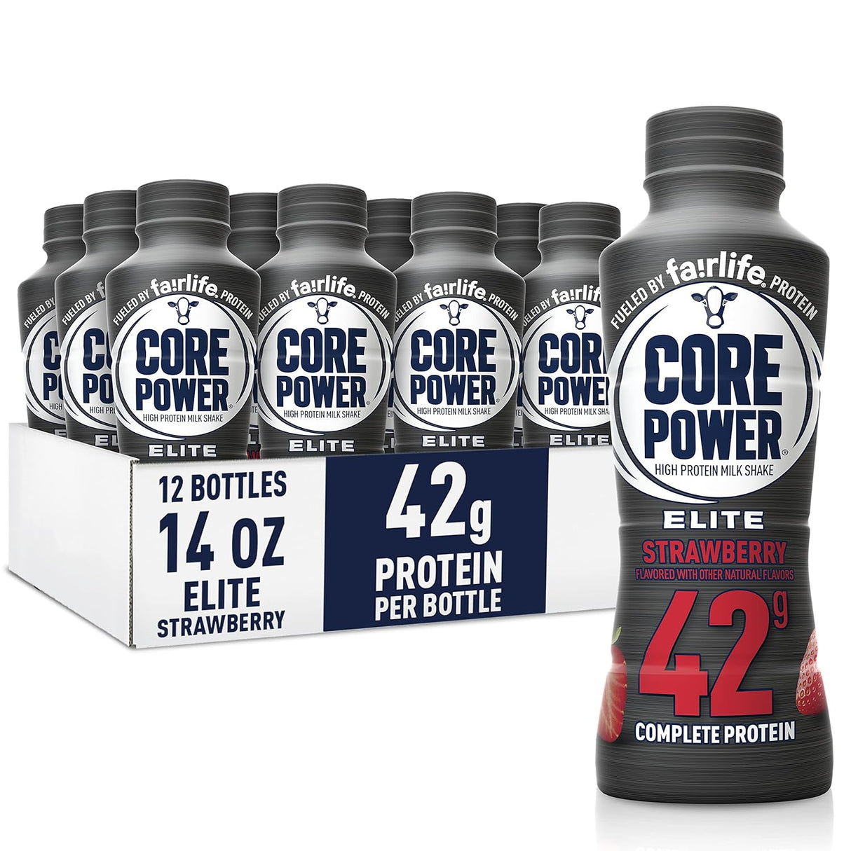 Batido de Proteína Core Power Elite, 42g, 14oz, Paquete de 12