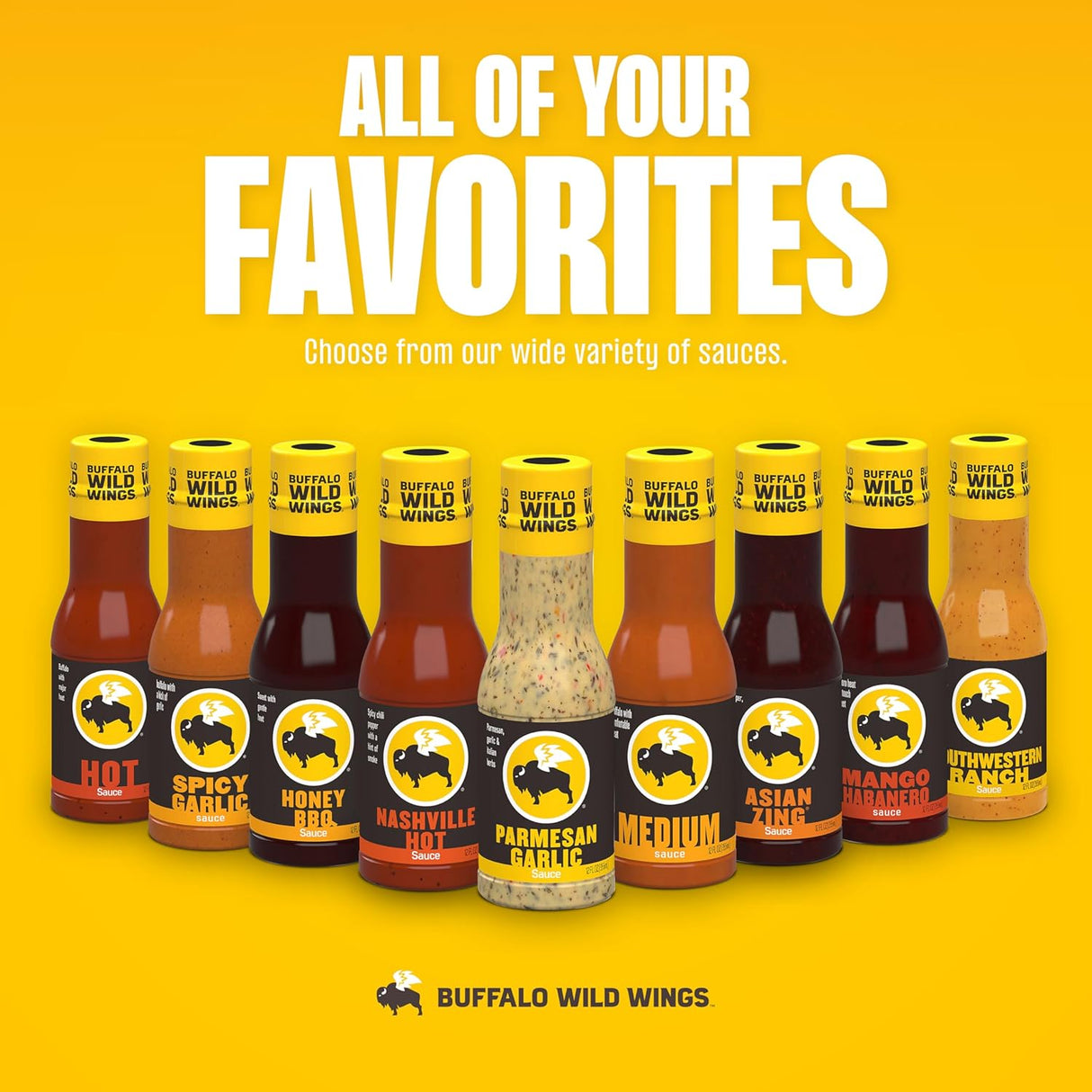 Salsa de Ajo Parmesano Buffalo Wild Wings, 12 fl oz, Sazonador