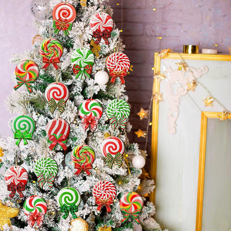 Clásico Adornos de navidad , Peppermint, 36 Pcs, Clásico