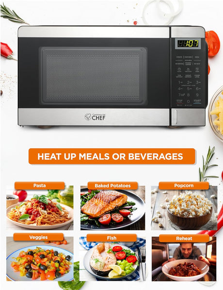 Microondas Comercial Chef 0.7 pies cúbicos, 700W, 10 niveles