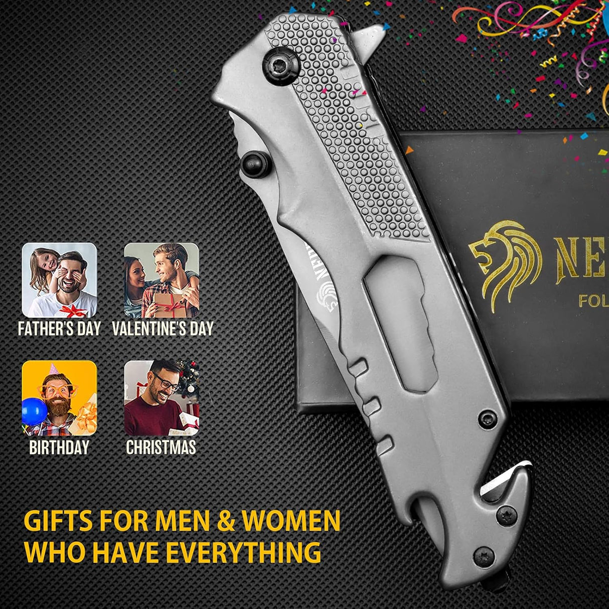 Cuchillo de bolsillo para hombres multiherramienta 5 en 1
