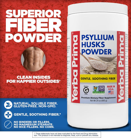 Psyllium Husk Powder Yerba Prima - Fibra Natural 24 oz