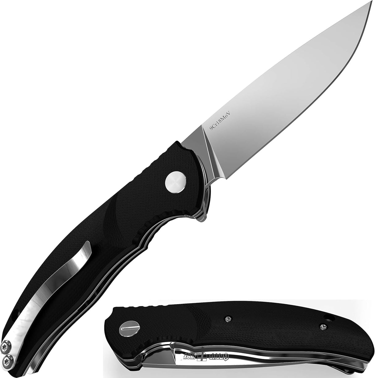 Navaja de bolsillo navaja plegable negra con mango G10