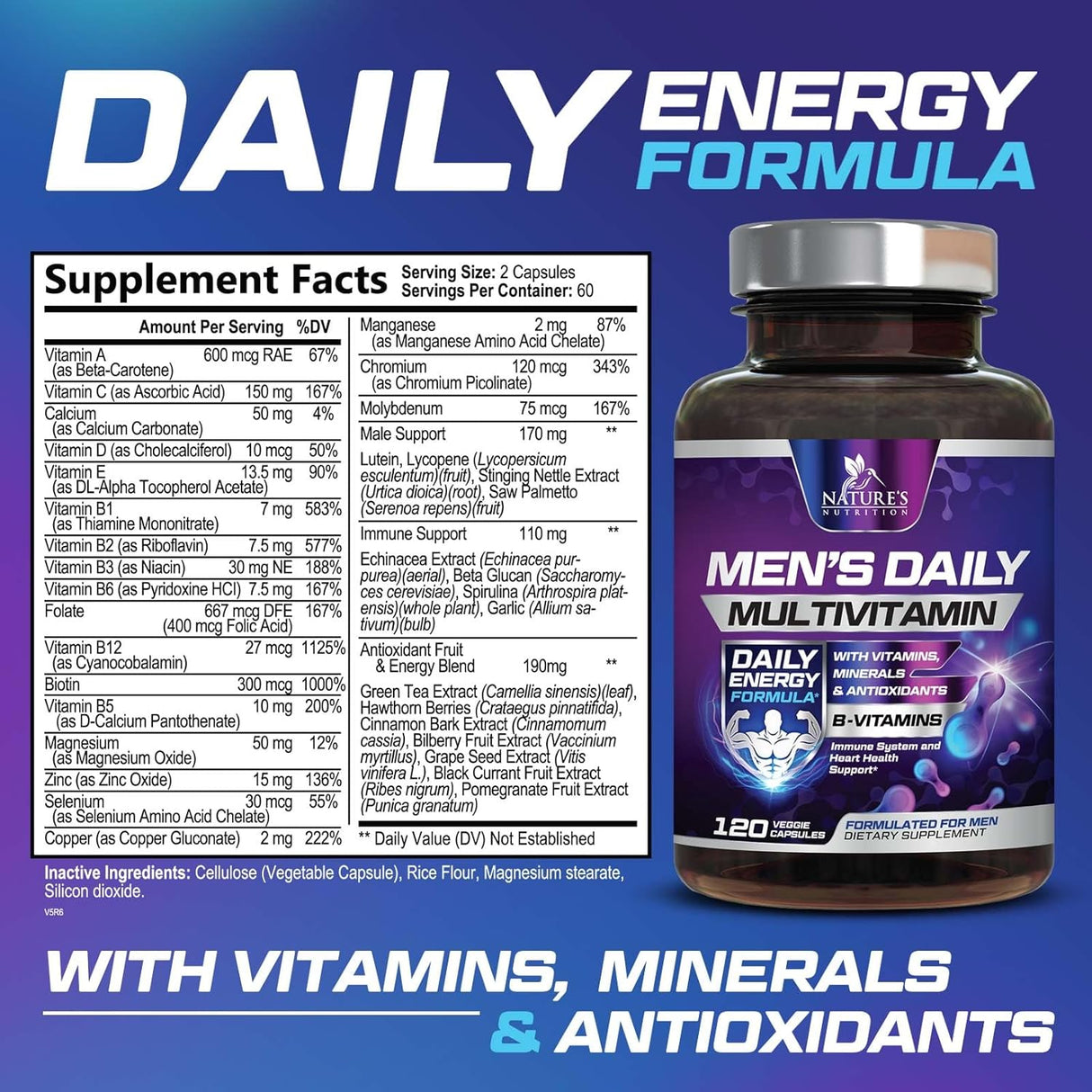 Suplemento Nature's Multivitamínico para hombres vitamina A