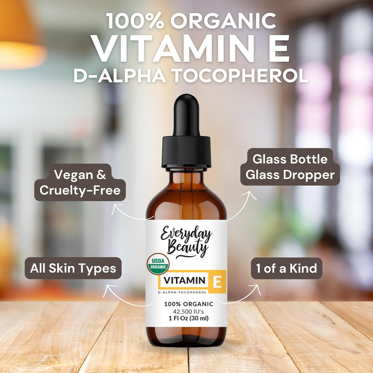 Aceite de Vitamina E Orgánico Puro  Reduce Arrugas y Manchas