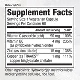 Suplementos Zinc equilibrado potente inmunológic 60 und