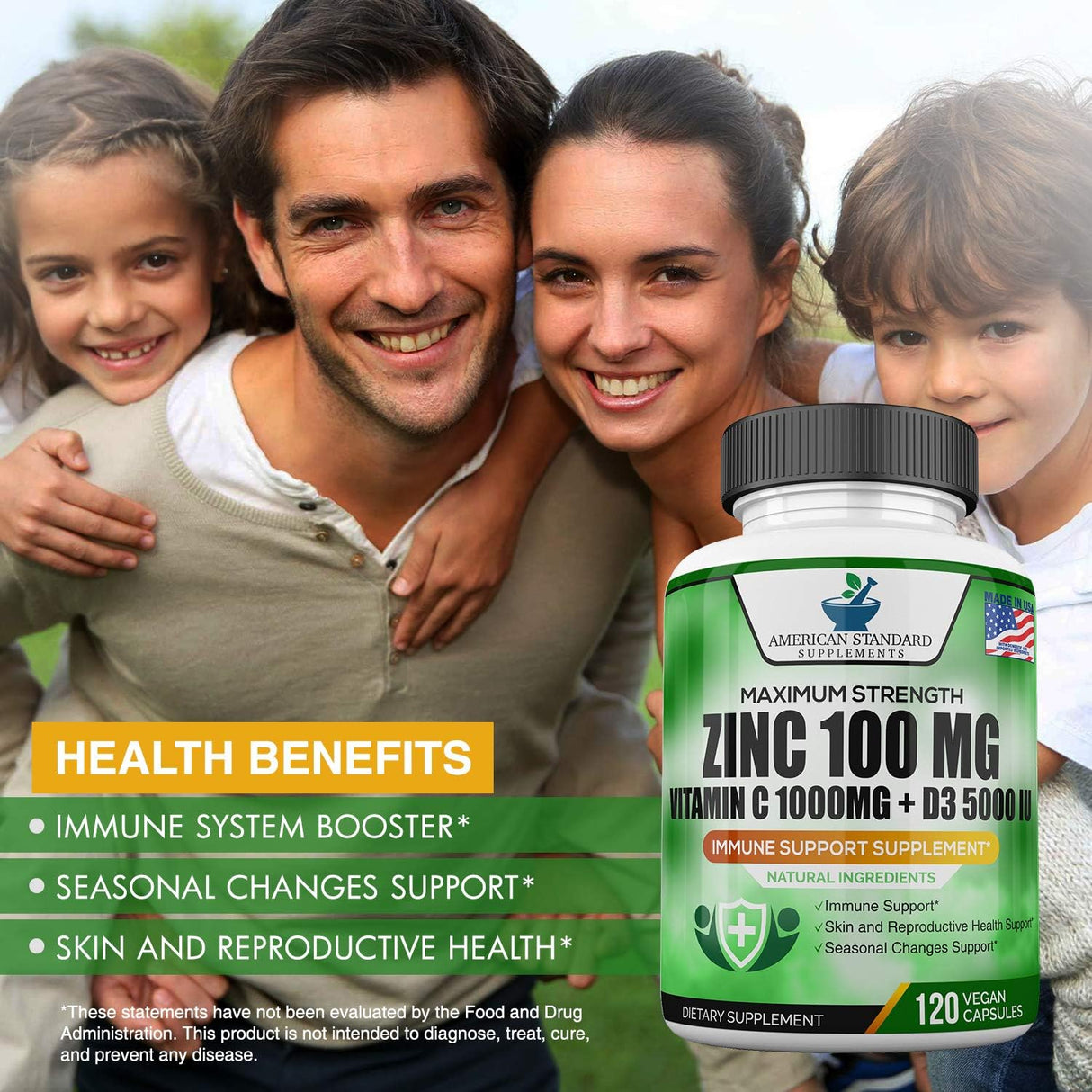 Suplementos Alimenticios Zinc 100 mg D 5000 UI