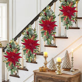 Flores Artificiales Briful 12'' Poinsettia para Decoración Navideña