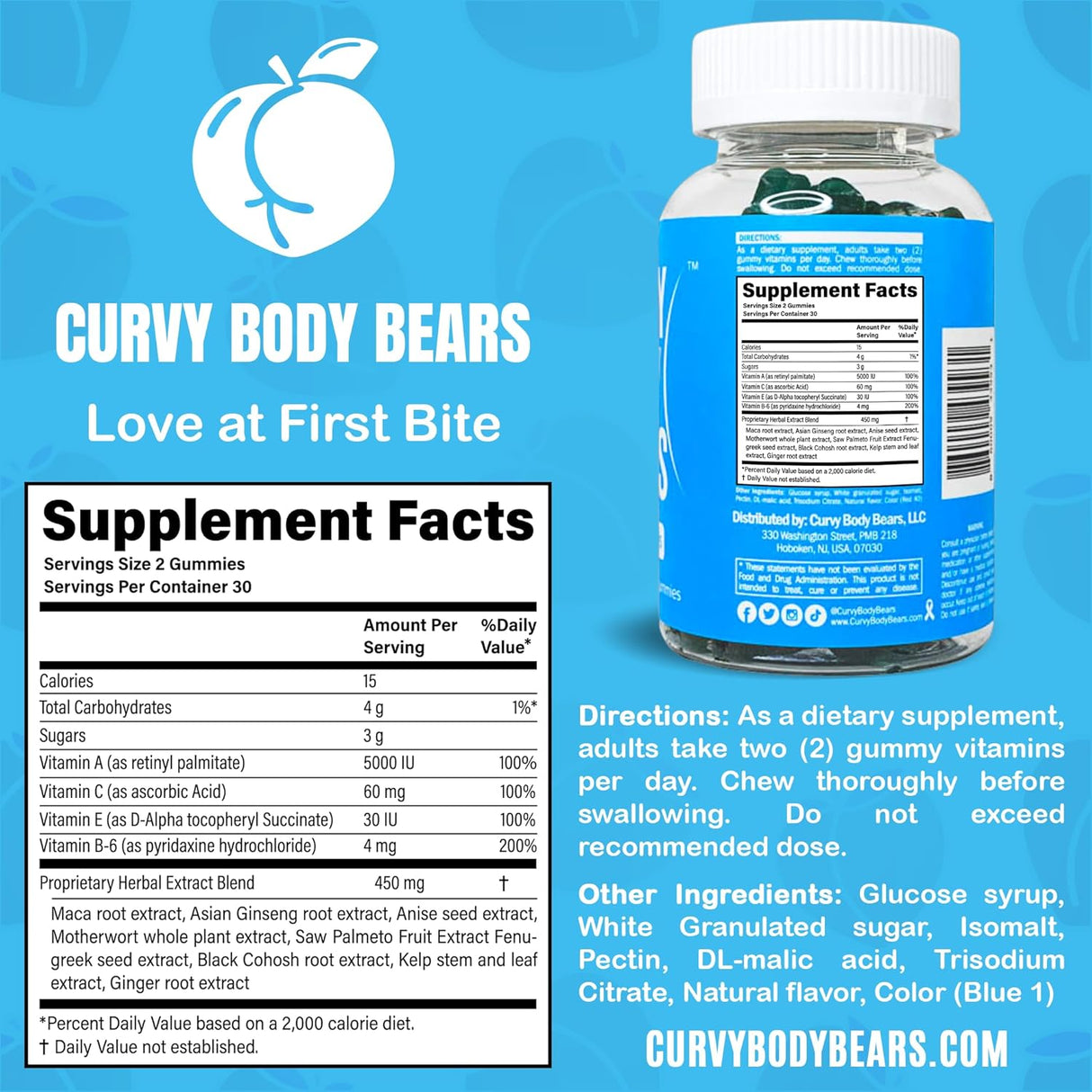 Gomitas de Apoyo para Mujeres | Peach | 9 Extractos Herbales | 60u