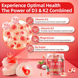 Gomitas de Vitamina D3 K2 Magnesio Sin Azúcar 90 Uni
