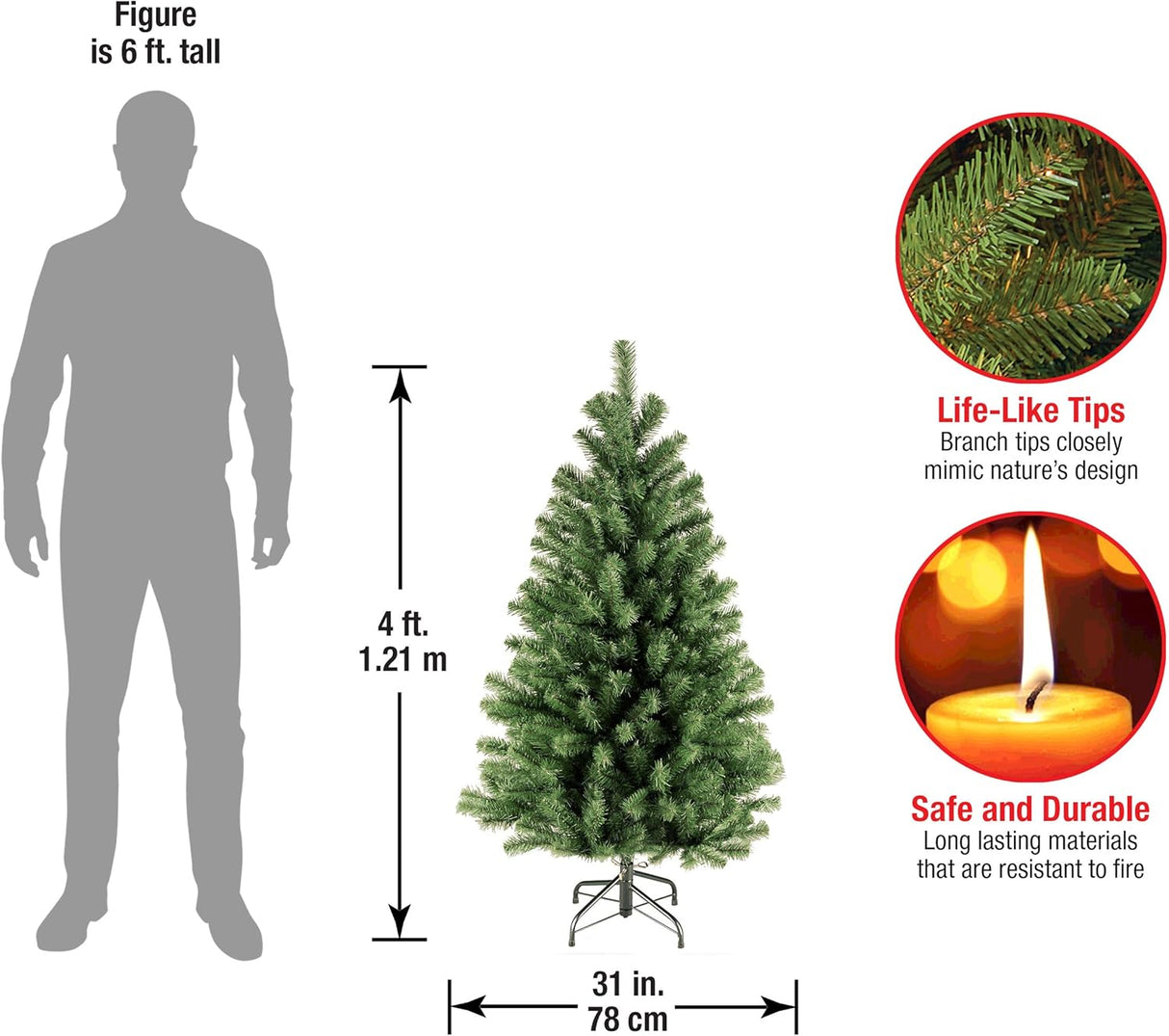 Árbol de Navidad Artificial 4 pies, National Tree Company, Spruce