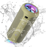Parlante Bluetooth 5.3 inalámbrico IPX7, sonido estéreo 24W, RGB