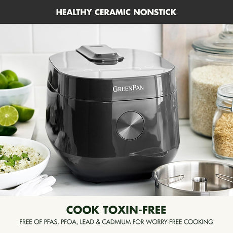 Cocedor de Arroz GreenPan, 4 Tazas, 10 Presets, PFAS-Free