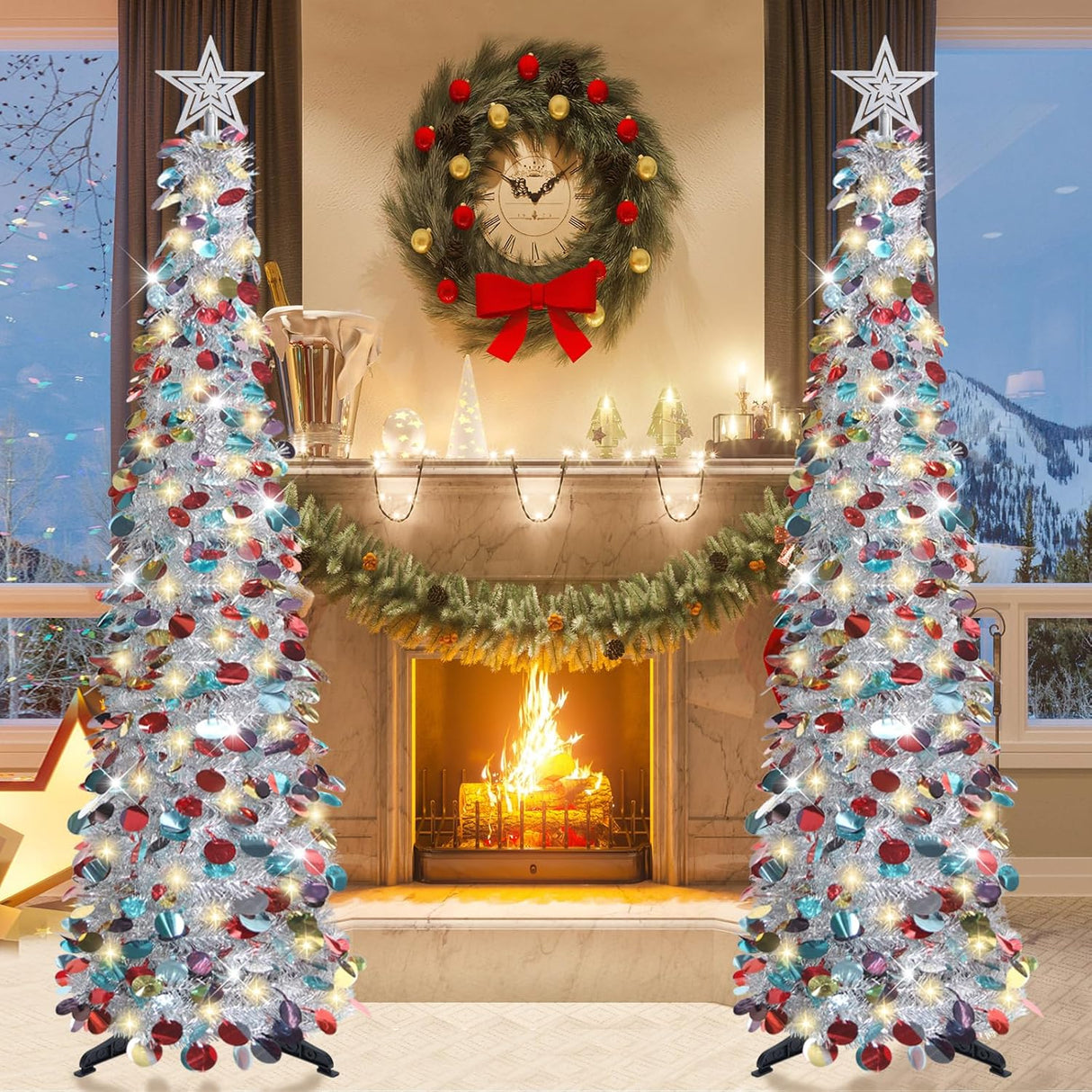Árbol de Navidad Plegable con Luces Temporizadas - Modelo 5 FT
