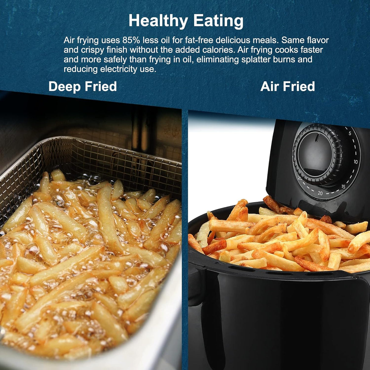 Freidora de aire Elite Gourmet EAF-0201, 2.1qt, 1000W, timer