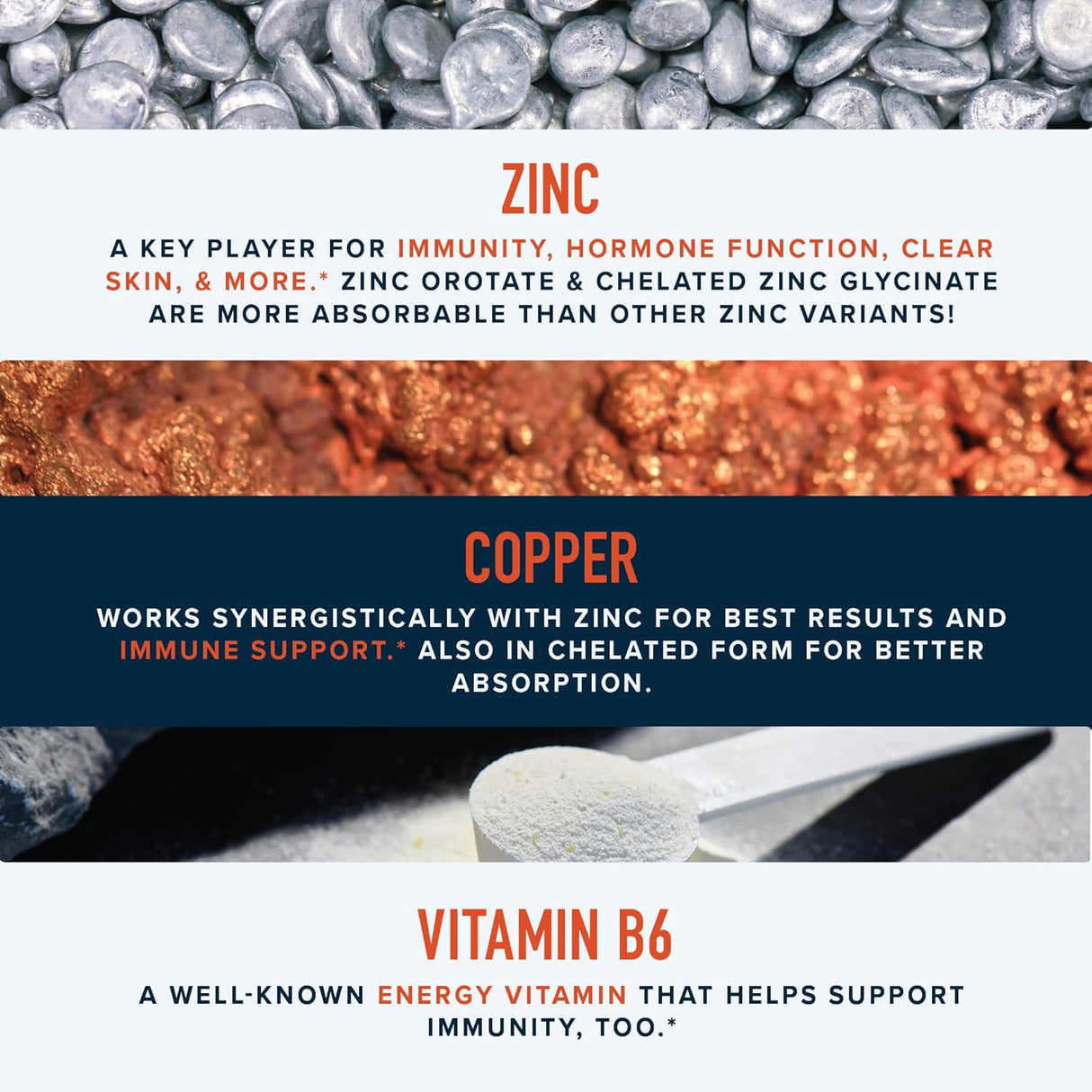 Suplementos de zinc de 30 mg con cobre Vegano  sin gluten