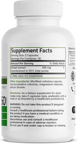 Suplemento Bronson Extracto de Shilajit de 500 mg  60 cáp