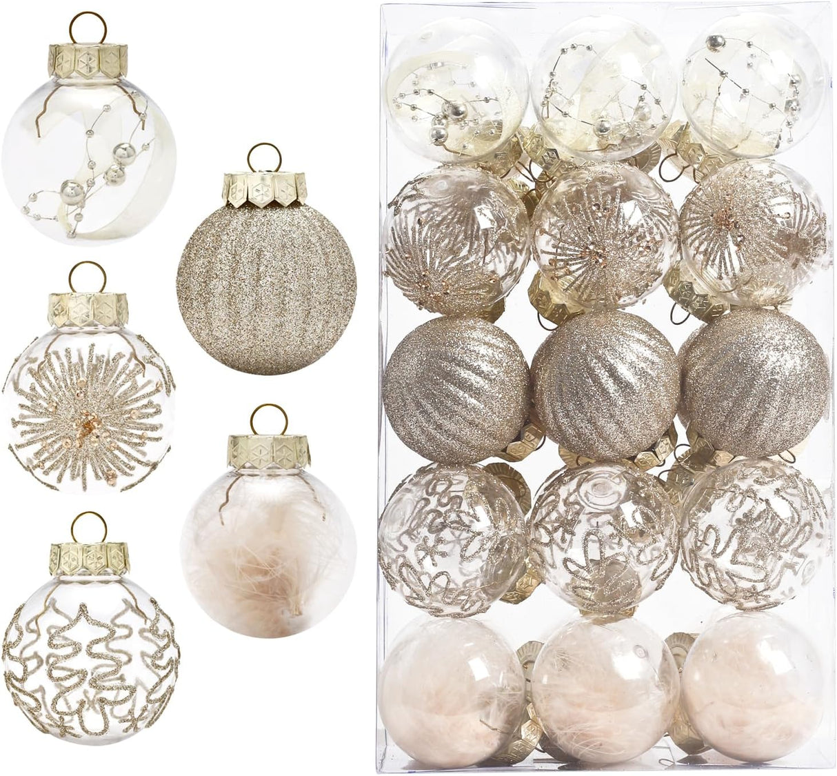 Adornos Navideños, Marca Desconocida, 30ct, 60mm, Shatterproof
