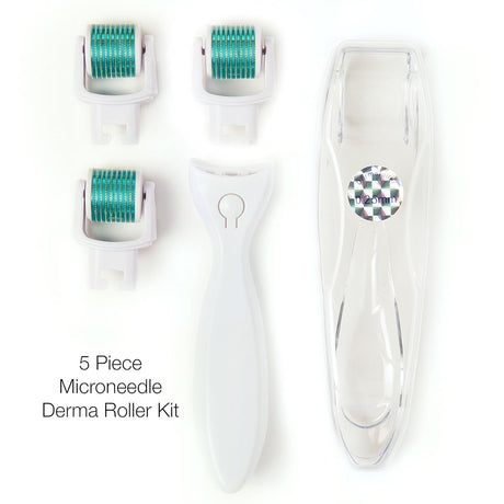 Kit de 5 piezas rodillo facial con 3 cabezales extra