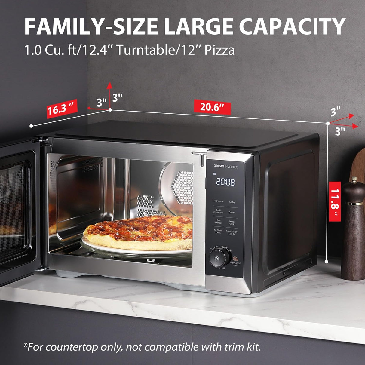 Horno Microondas TOSHIBA 1.0 cu.ft Inverter 1000W con Freír