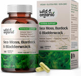 Cápsulas de Algas Marinas Orgánicas con Bladderwrack y Burdock Vida, 180 vegan
